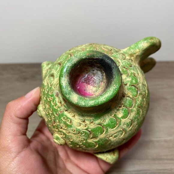 Mexican Folk Pottery Puffer Fish Sculpture Rustic Handcrafted Art Pre-Columbian - Picture 7 of 7